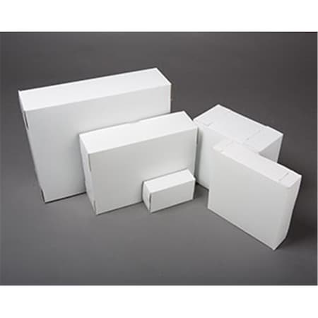 Quality Carton & Converting Quality Carton & Converting 6800 Lock Corner Claycoated Bakery Box; White - Case of 250 6800